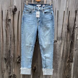 RE/Done High Rise Ankle Crop Stretch Jeans In Classic Stone Size 25